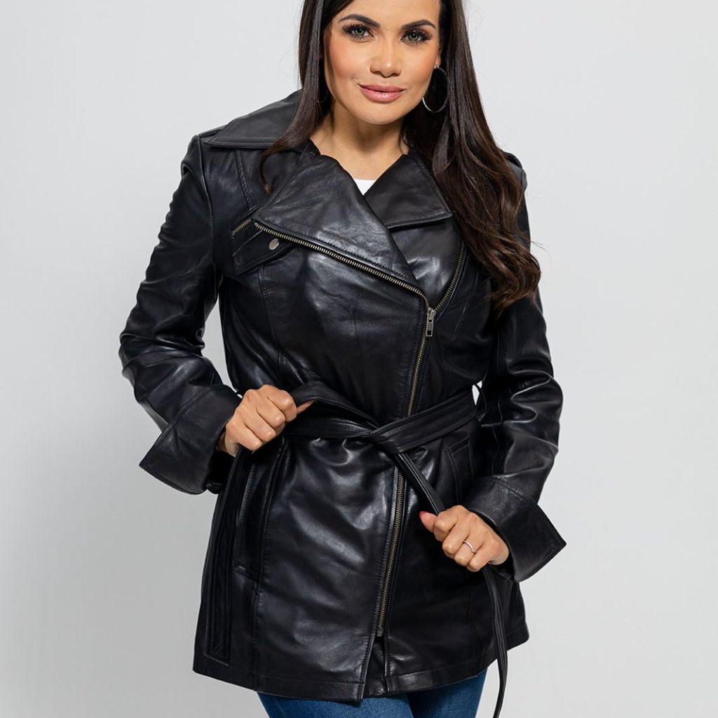 Traci Leather Trench Coat